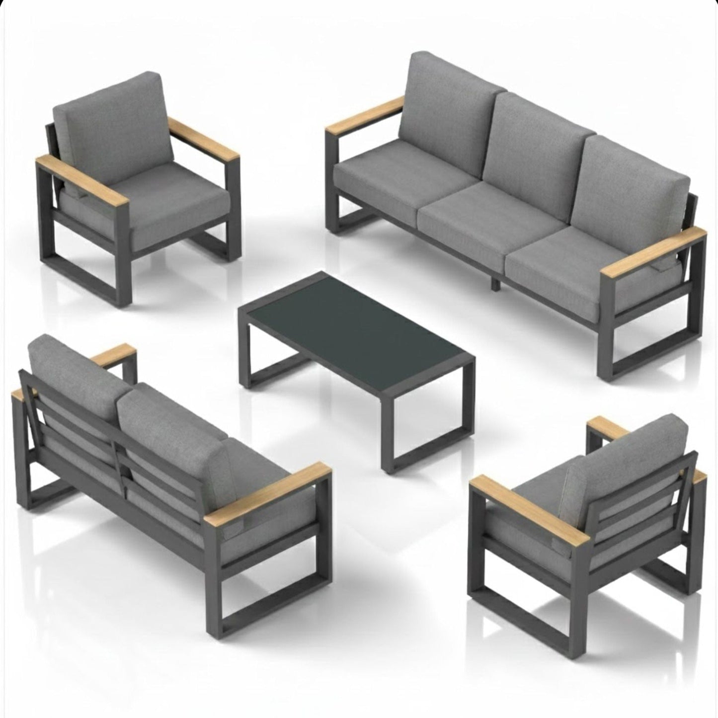 Modern Outdoor Sofa Set with the Coffee Table