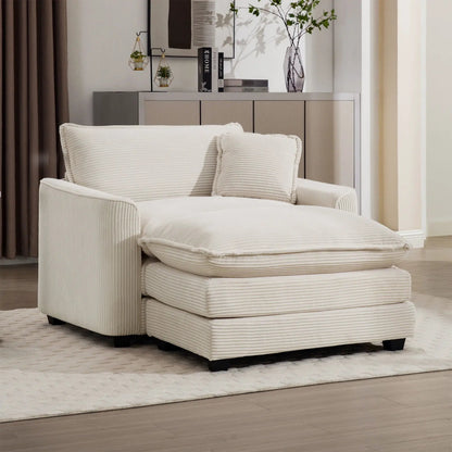 Classic Modern Comfortable Chair With Footstool
