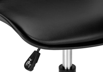 Office chair black faux-leather seat with chrome post, adjustable height lever and swivel on Tampa Home & Garden Store