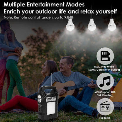 GemGear portable solar power station with built-in flashlight and FM radio for camping on Tampa Home & Garden Store