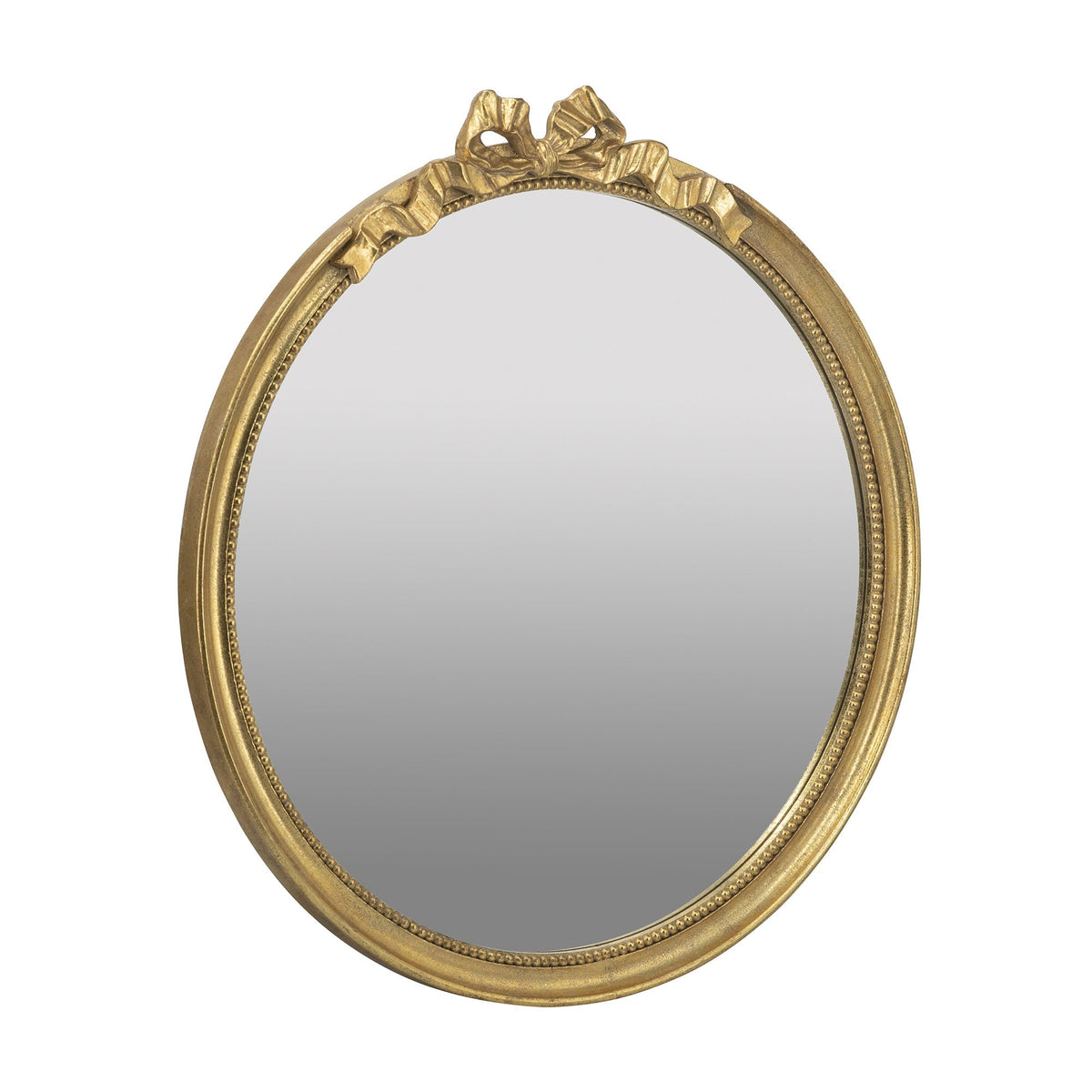 Round decorative gold wood-frame wall mirror with scrollwork crown, HouseOfZazla on Tampa Home & Garden Store
