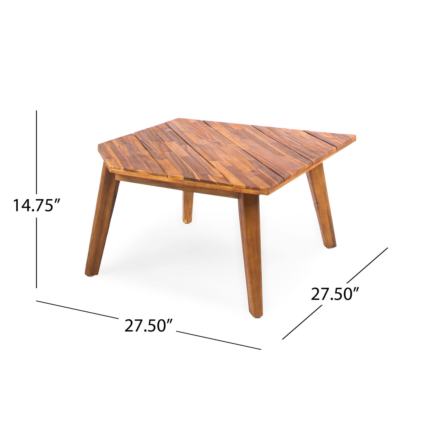 Hillcrest 2 Piece Outdoor Set sofa corner and table in warm wood with slatted top on Tampa Home & Garden Store