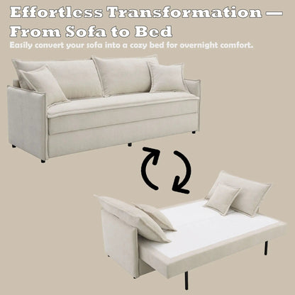 Elisea Sleeper Sectional Sofa with 2 Toss Pillows, beige upholstery by Unique Piece Furniture on Tampa Home & Garden Store