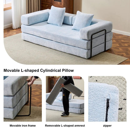 Convertible Floor Sofa Bed with Armrest