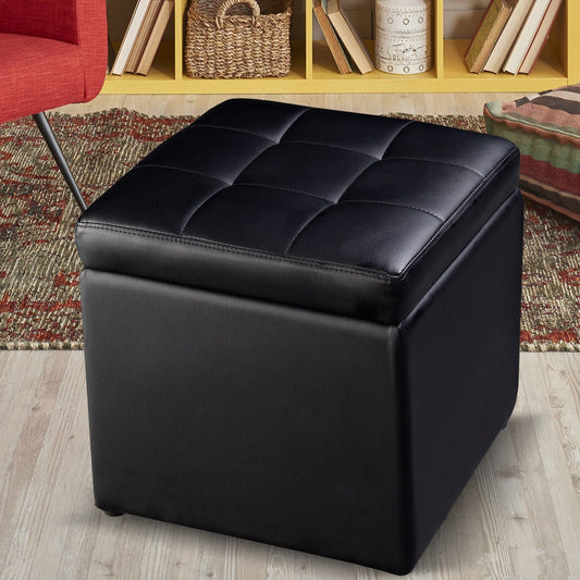 Foldable Cube Ottoman Pouffe Storage Seat - Tampa Home & Garden Store