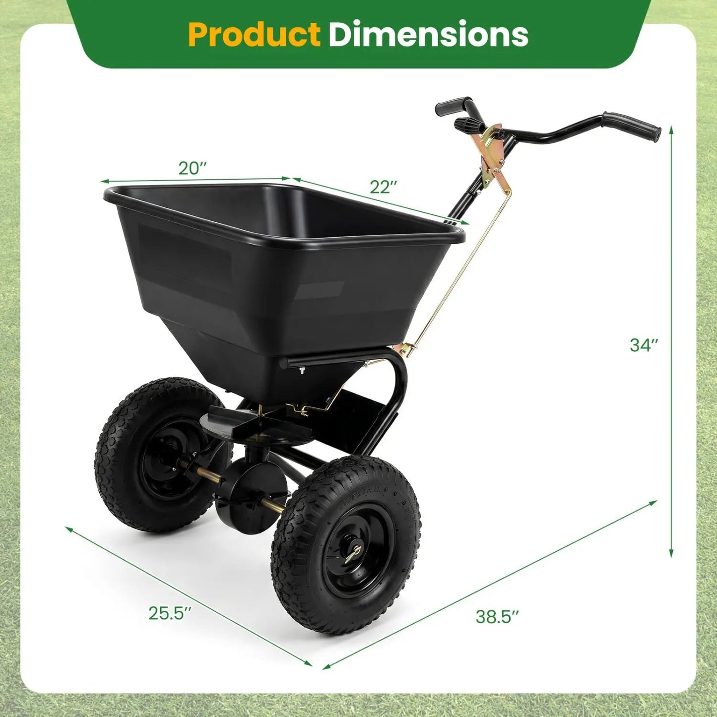 Walk-Behind Broadcast Spreader 66 Lb Capacity