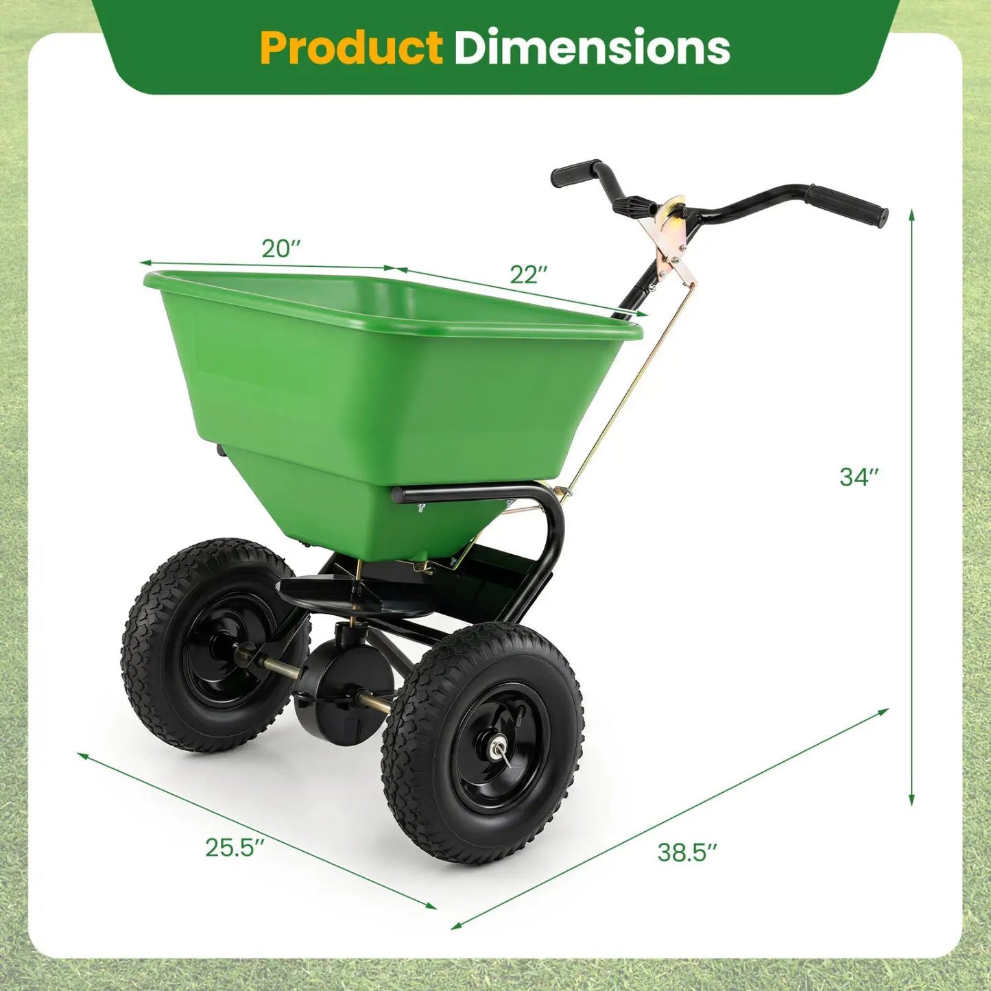 Walk-Behind Broadcast Spreader 66 Lb Capacity