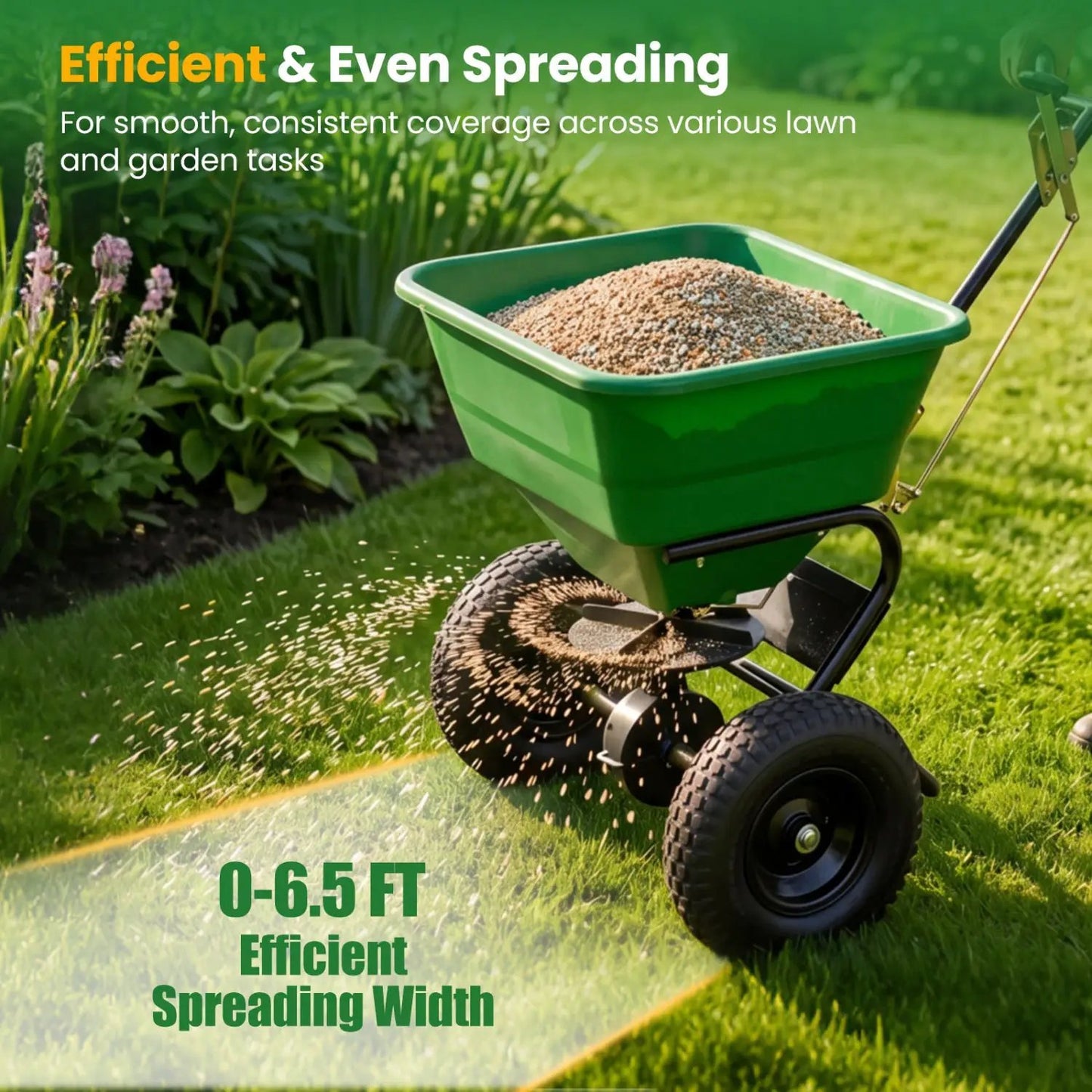 Walk-Behind Broadcast Spreader 66 Lb Capacity