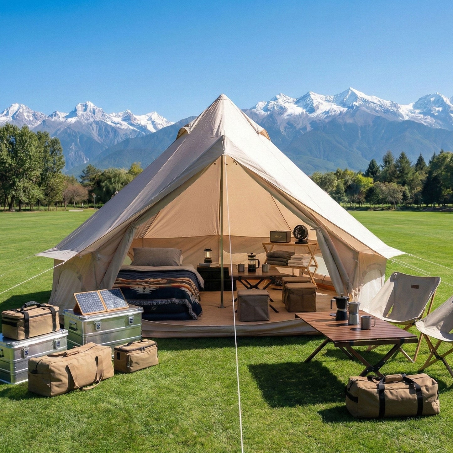 Durable 4 Season Bell Tent And Family Camping
