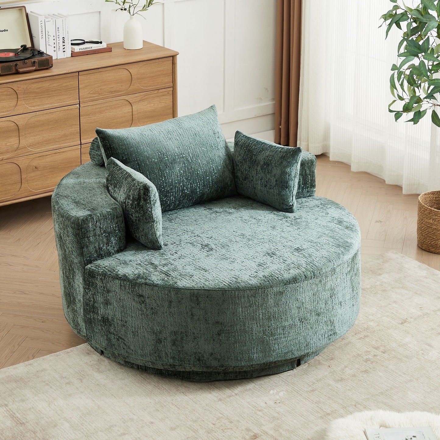 Modern Single Sofa and Swivel Sleeper Chair