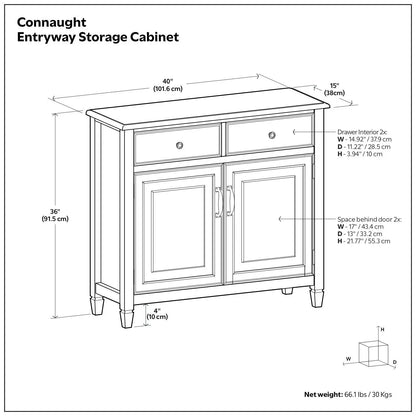 Connaught Solid Wood Entryway Storage Cabinet