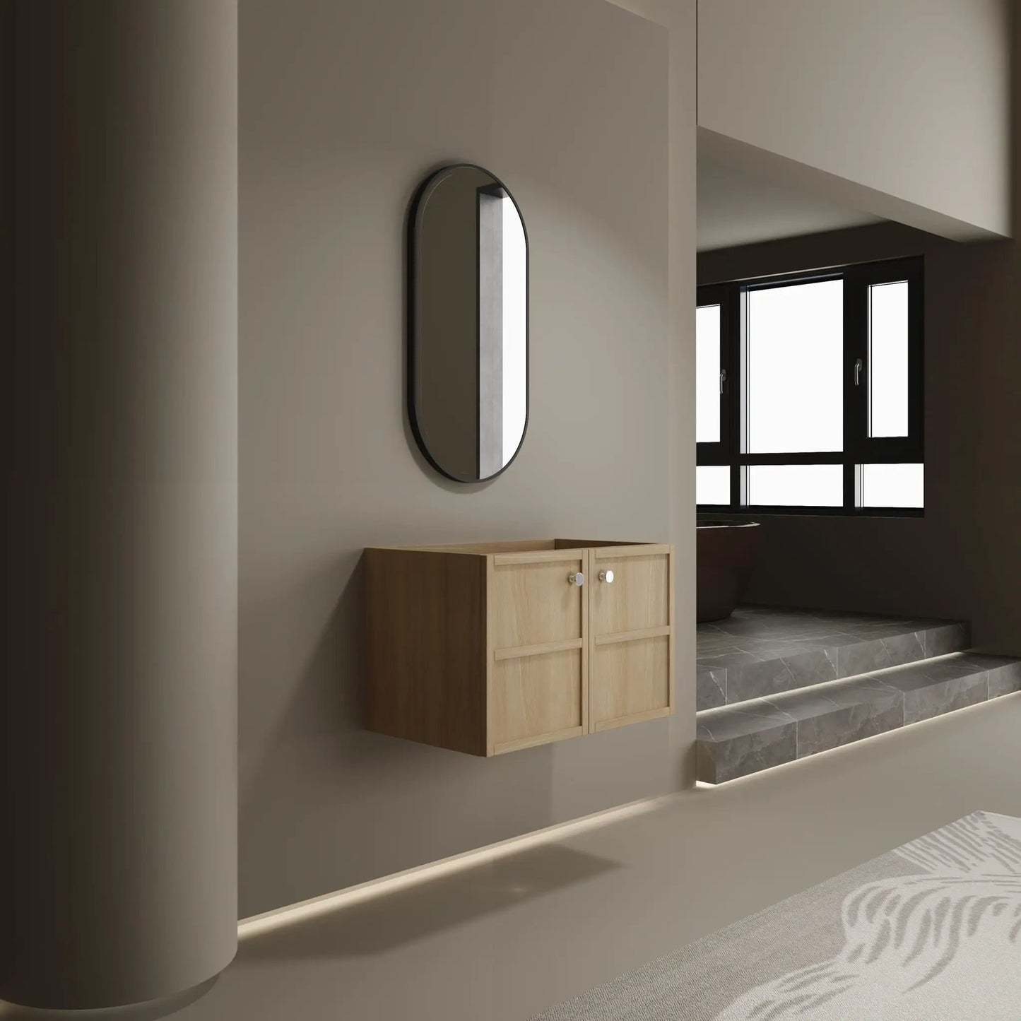 Modern Mounted Vanity With Soft Closing Doors