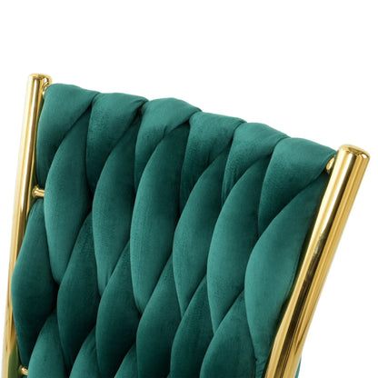 Modern dining chair teal velvet upholstery with gold metal frame on Tampa Home & Garden Store