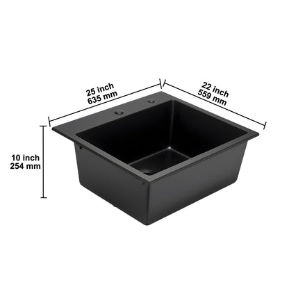 25 inch granite top mount single-bowl kitchen sink for RV bar by HouseOfZazla on Tampa Home & Garden Store