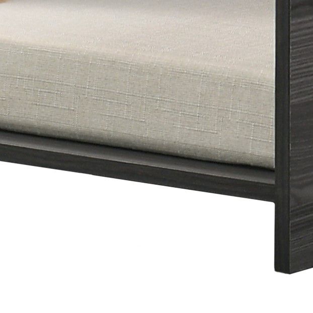 Esme wide comfy pet bed with ash gray cushion and dark wood frame on Tampa Home & Garden Store