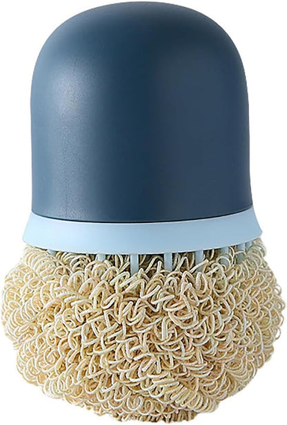 Cepillo de cocina antirayaduras con bolas de fibra reemplazables: mango resistente y antirayaduras para utensilios de cocina antiadherentes, de acero inoxidable y de cerámica.