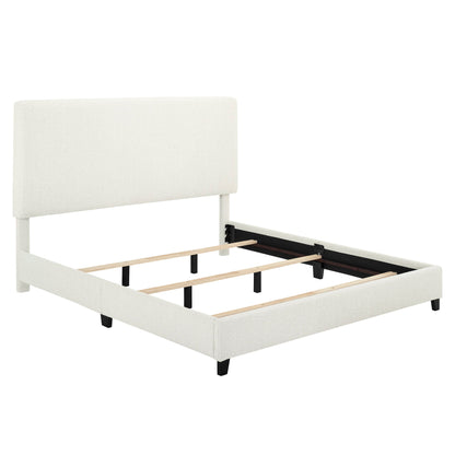 Platform Bed with Upholstered Headboard and Frame