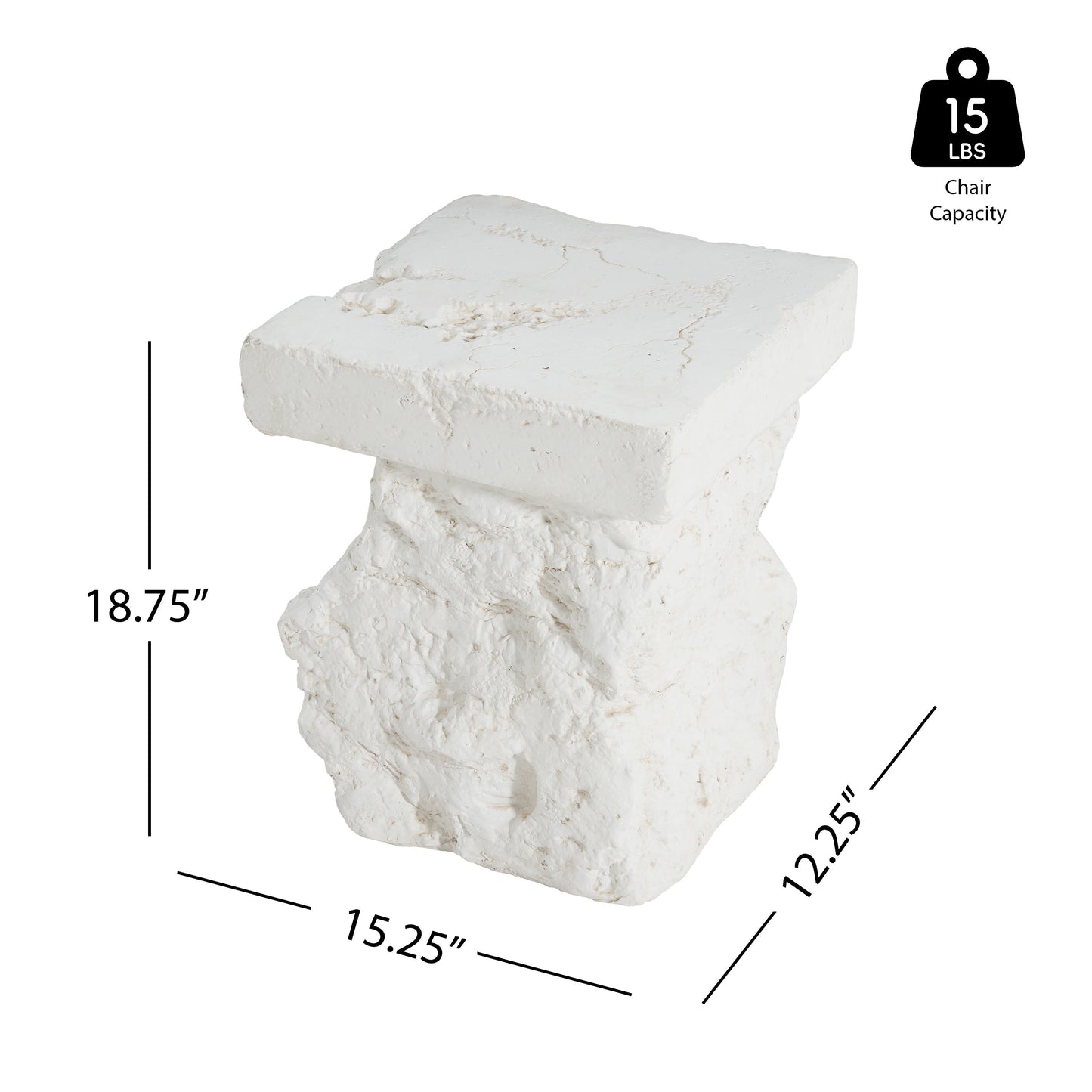 Talia MGO outdoor side table white stone look HouseOfZazla outdoor end table on Tampa Home & Garden Store