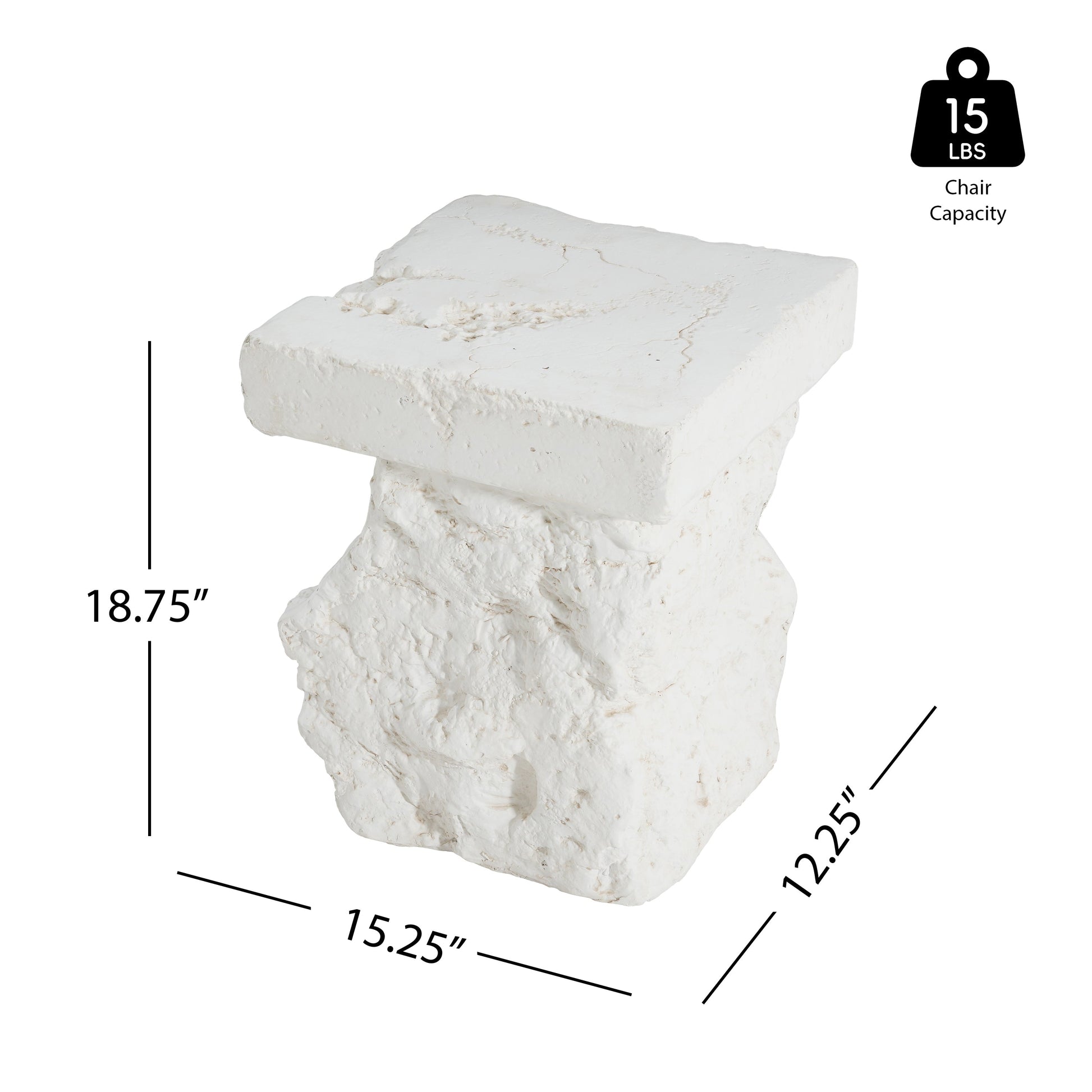 Talia MGO outdoor side table white stone look HouseOfZazla outdoor end table on Tampa Home & Garden Store