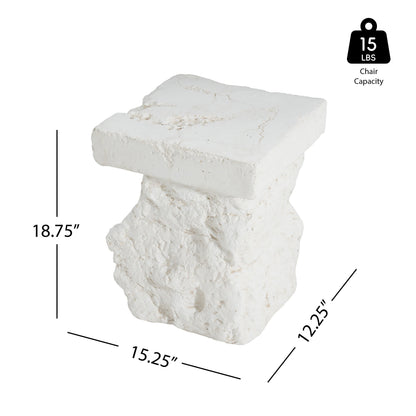 Talia MGO outdoor side table white stone look HouseOfZazla outdoor end table on Tampa Home & Garden Store