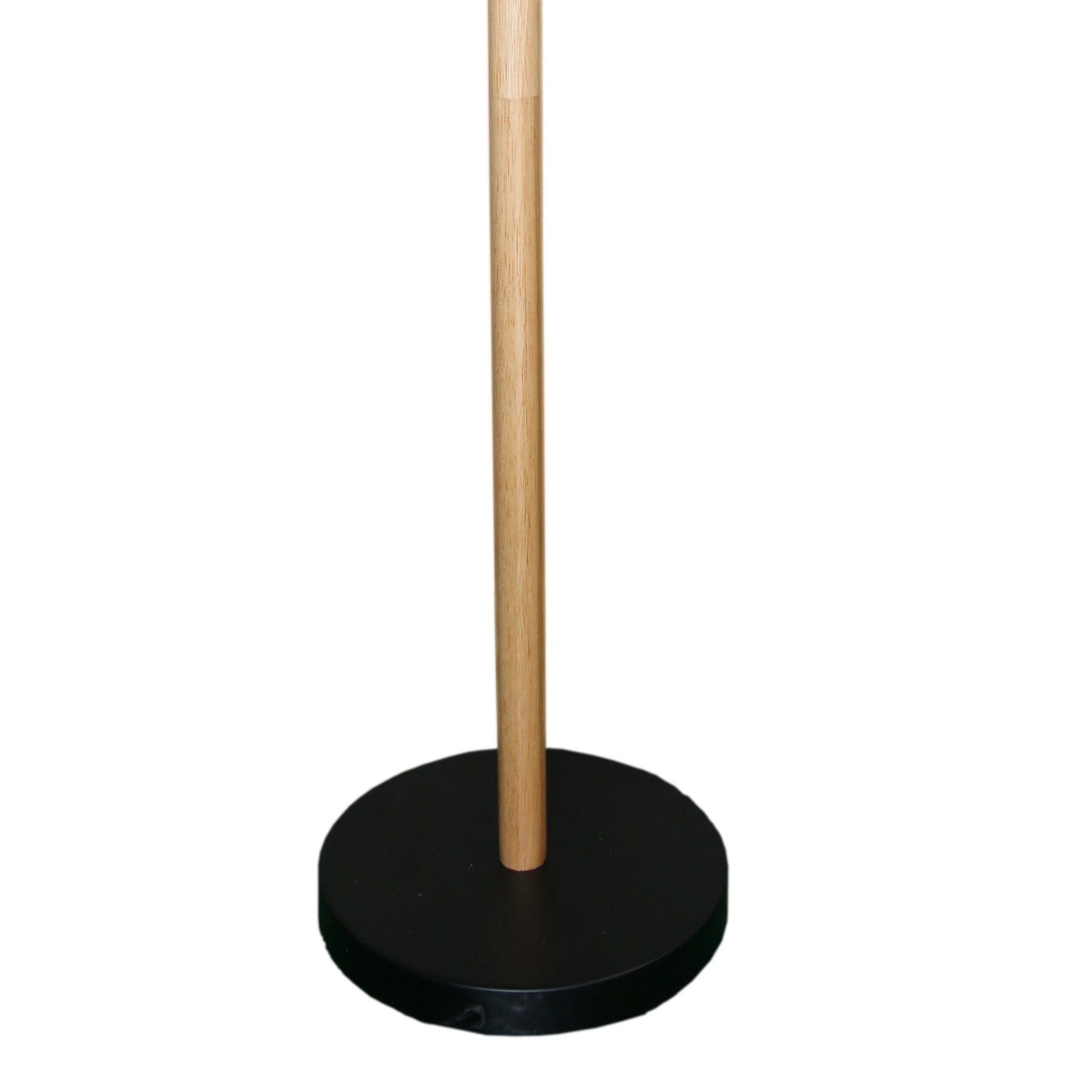 Lior arc floor lamp stand in natural wood with black round base by HouseOfZazla on Tampa Home & Garden Store