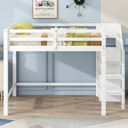 Loft bed white with built-in wardrobe and staircase by HouseOfZazla on Tampa Home & Garden Store