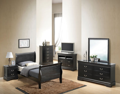 Panel Sleigh Bed in dark espresso with matching bedroom storage pieces on Tampa Home & Garden Store