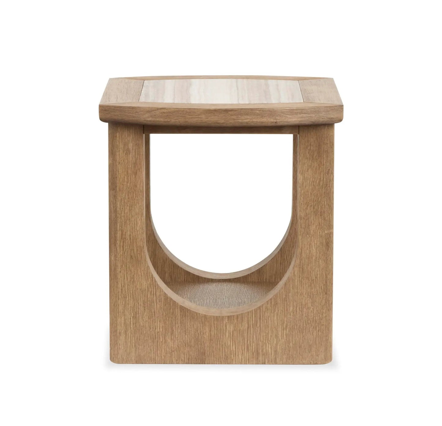 Bradford Rectangular End Table by Unique Piece Furniture in wood with light center inlay on Tampa Home & Garden Store