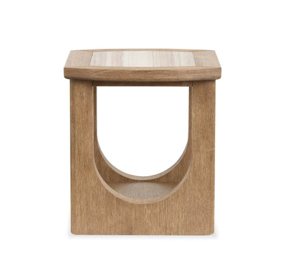 Bradford Rectangular End Table by Unique Piece Furniture in wood with light center inlay on Tampa Home & Garden Store