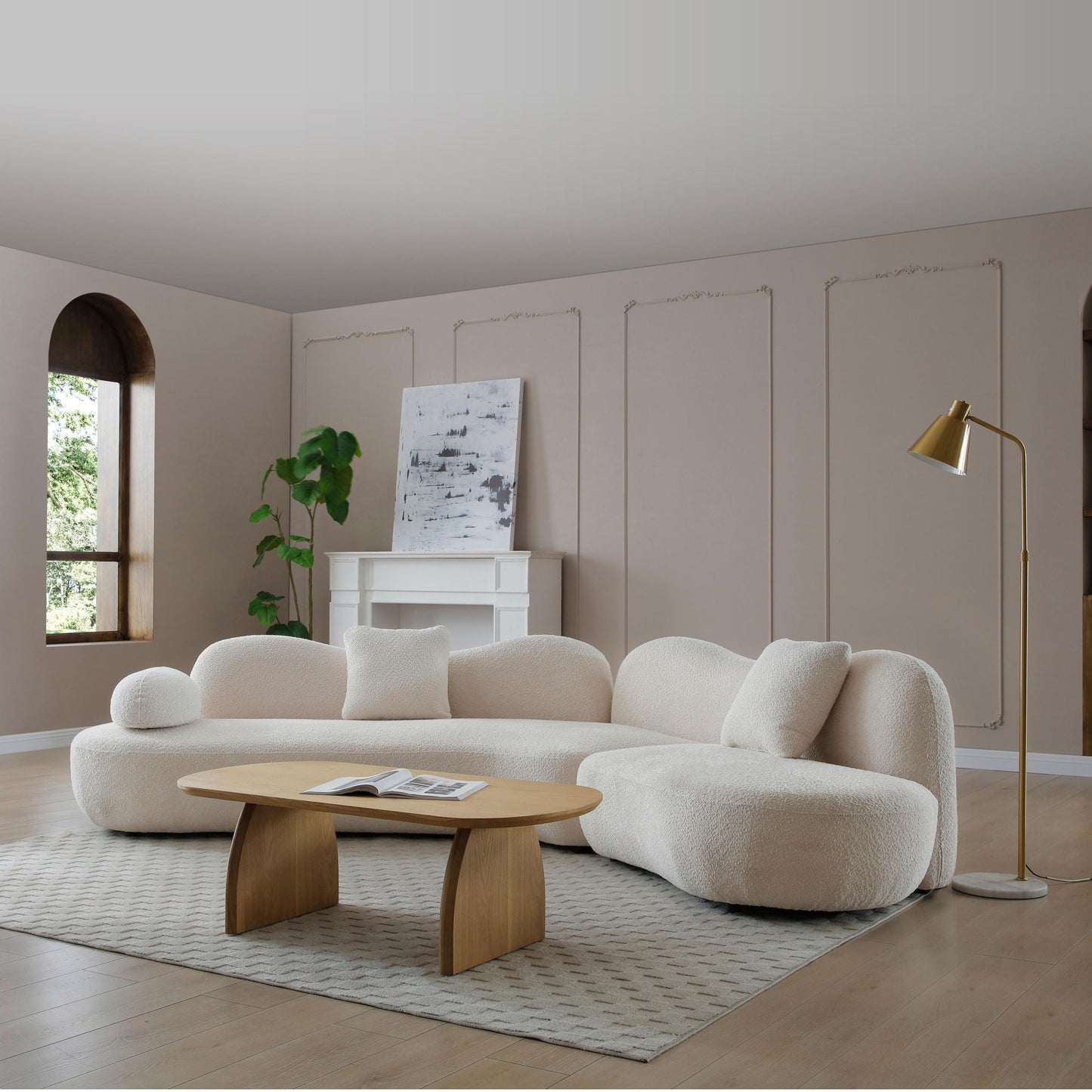 Modern Curved Modular Sofa Set for a Living Room