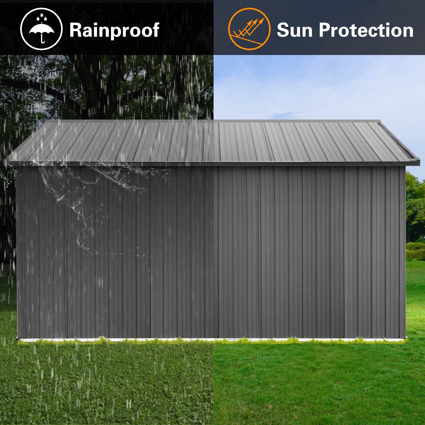 12x10 Ft Metal Garden Shed for Outdoor Storage