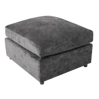 Sectional sofa ottoman set in grey velvet by HouseOfZazla, 2-piece on Tampa Home & Garden Store