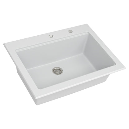 Drop In White Quartz Sink and Composite Basin