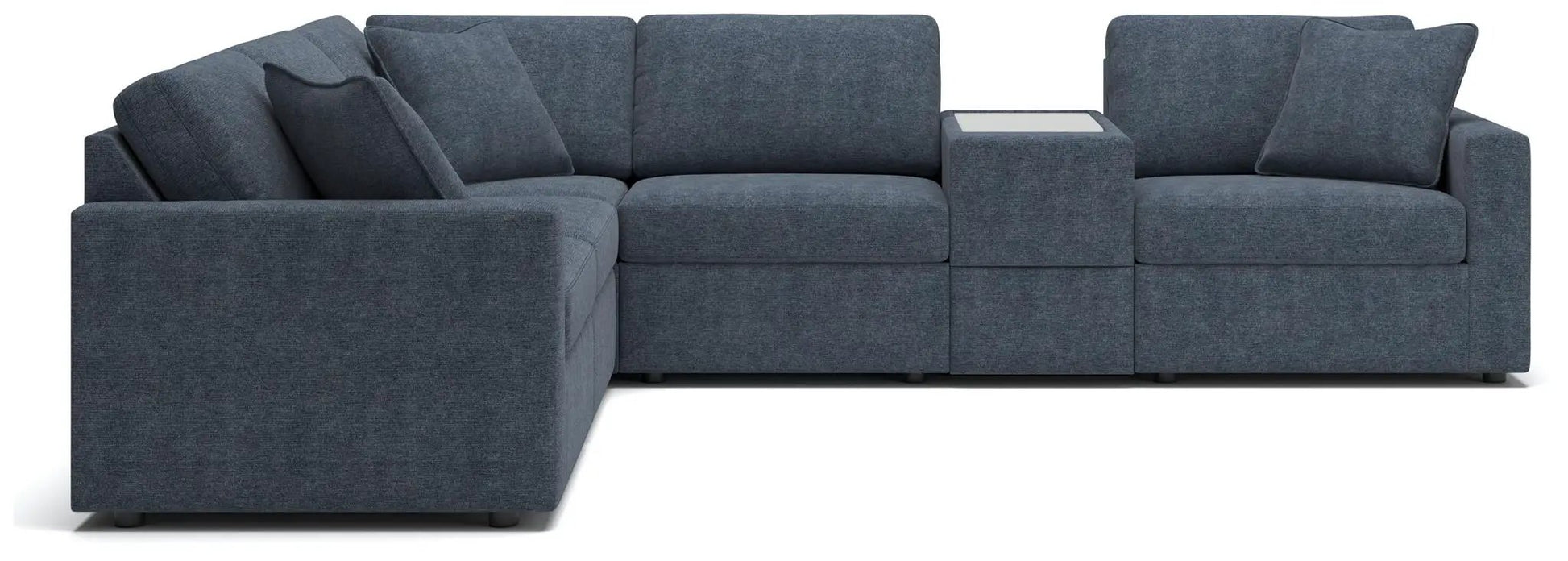 Modmax Sectional Ink blue sofa with cushion-back seating and center table module on Tampa Home & Garden Store