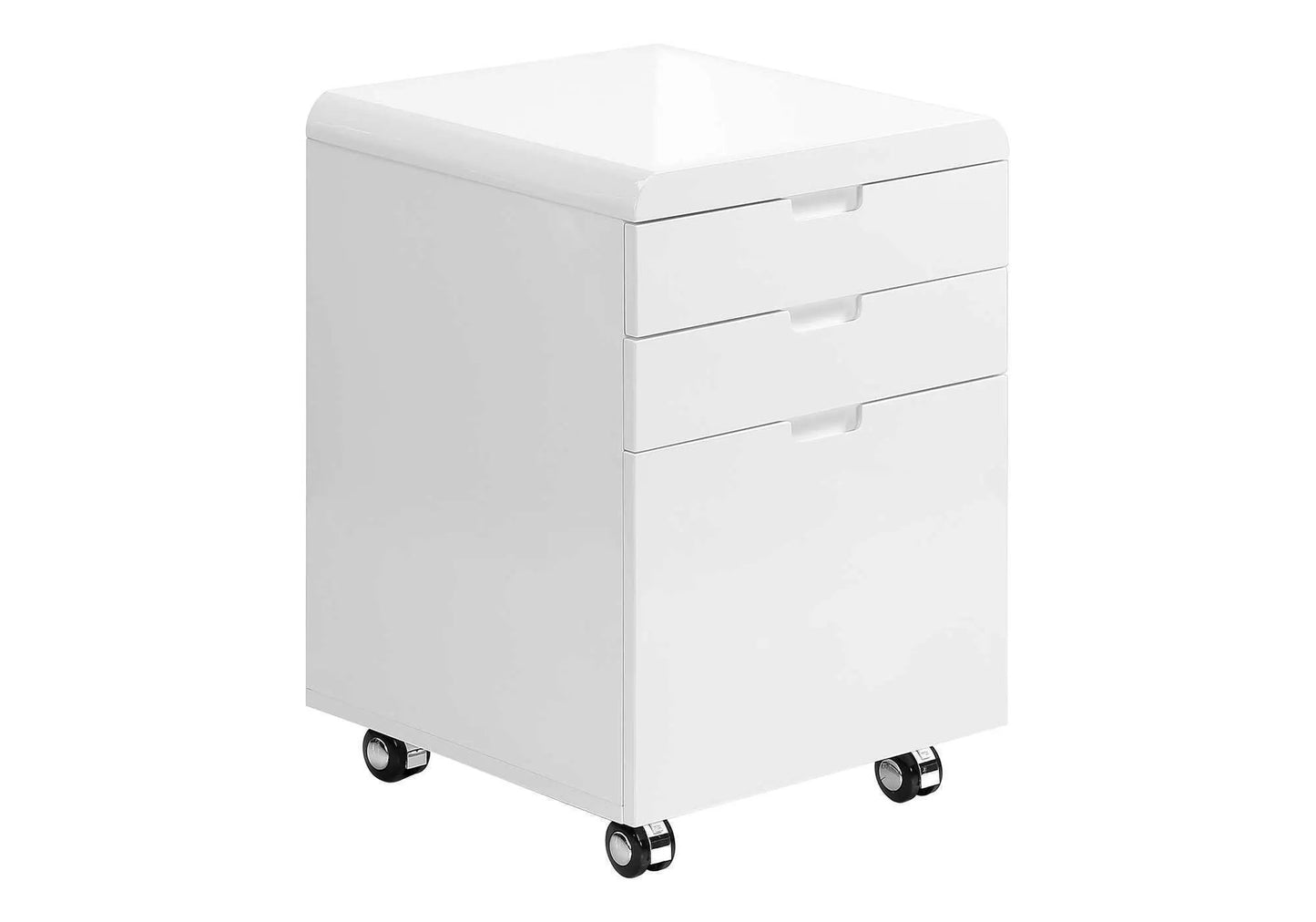 White rolling file cabinet with 3 drawers on casters, modern storage by Unique Piece Furniture on Tampa Home & Garden Store