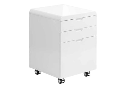 White rolling file cabinet with 3 drawers on casters, modern storage by Unique Piece Furniture on Tampa Home & Garden Store
