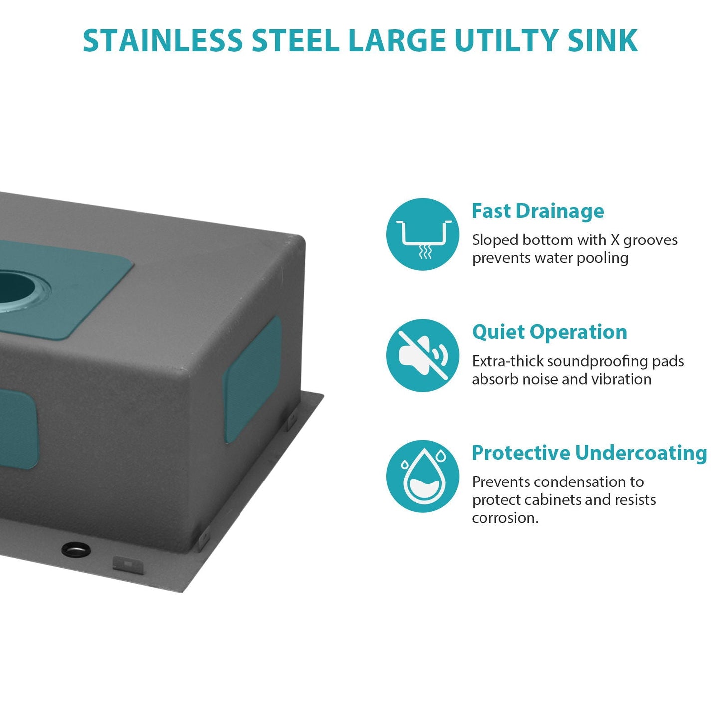 Topmount Sink 16 Gauge and Single Bowl Steel