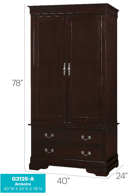Traditional armoire with hanging bar in dark wood by HouseOfZazla, chifforobe cabinet on Tampa Home & Garden Store