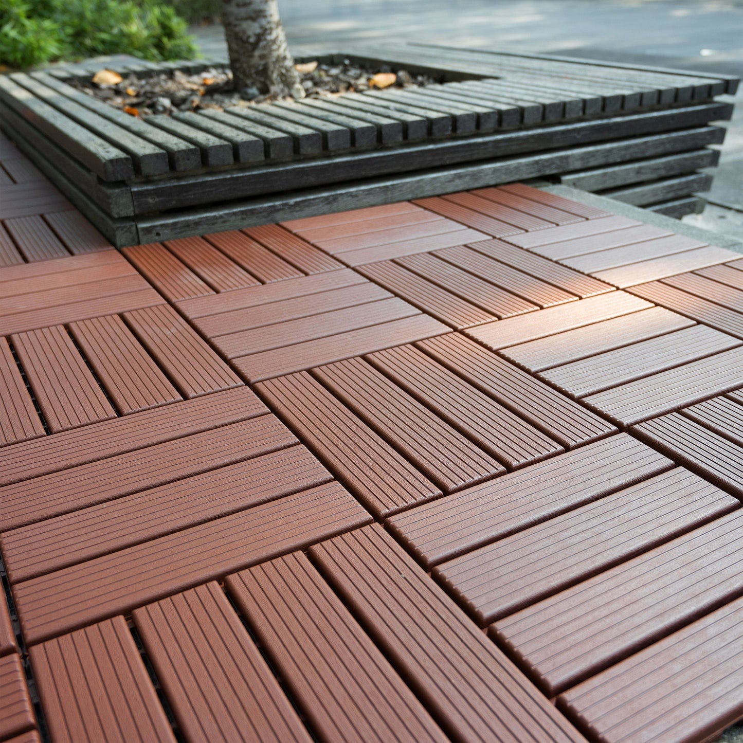 Interlocking Wood Deck Tiles And Outdoor Patio