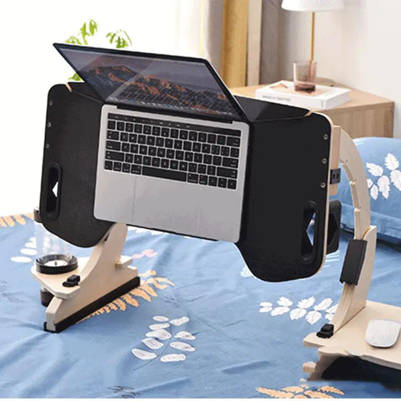 Home Fashion computer folding table with light frame and black side panels holding a laptop on Tampa Home & Garden Store