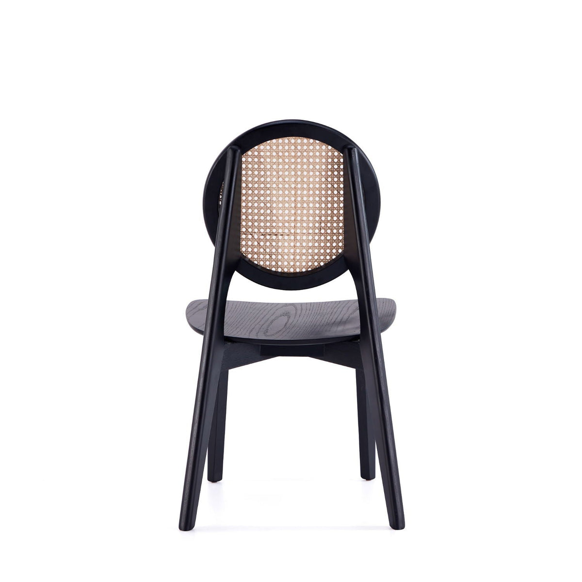 Rattan Cane Backrest Dining Chair Set with solid wood frame in black and natural cane back by HouseOfZazla on Tampa Home & Garden Store