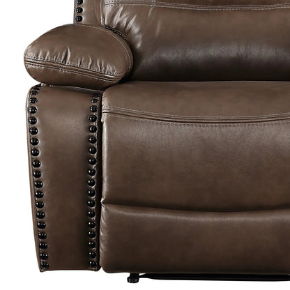 Aashi leather recliner chair brown with nailhead trim Unique Piece Furniture on Tampa Home & Garden Store