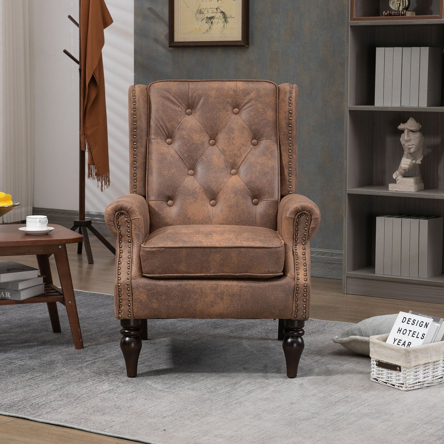 Comfortable and Modern Armchair With Wood Legs