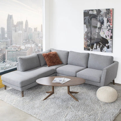 Benson sectional sofa with chaise in gray fabric, stationary by Unique Piece Furniture on Tampa Home & Garden Store