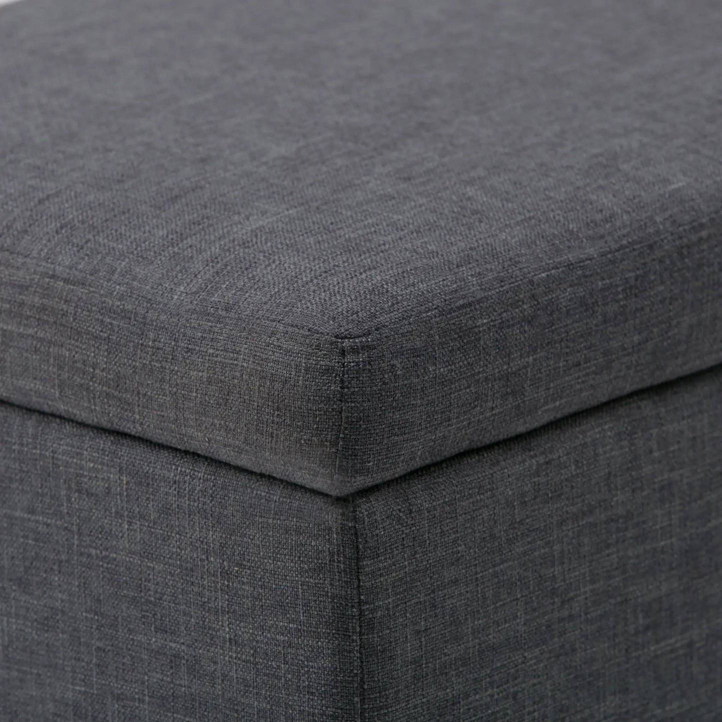Avalon storage ottoman bench in gray fabric with stitched seams by Unique Piece Furniture on Tampa Home & Garden Store