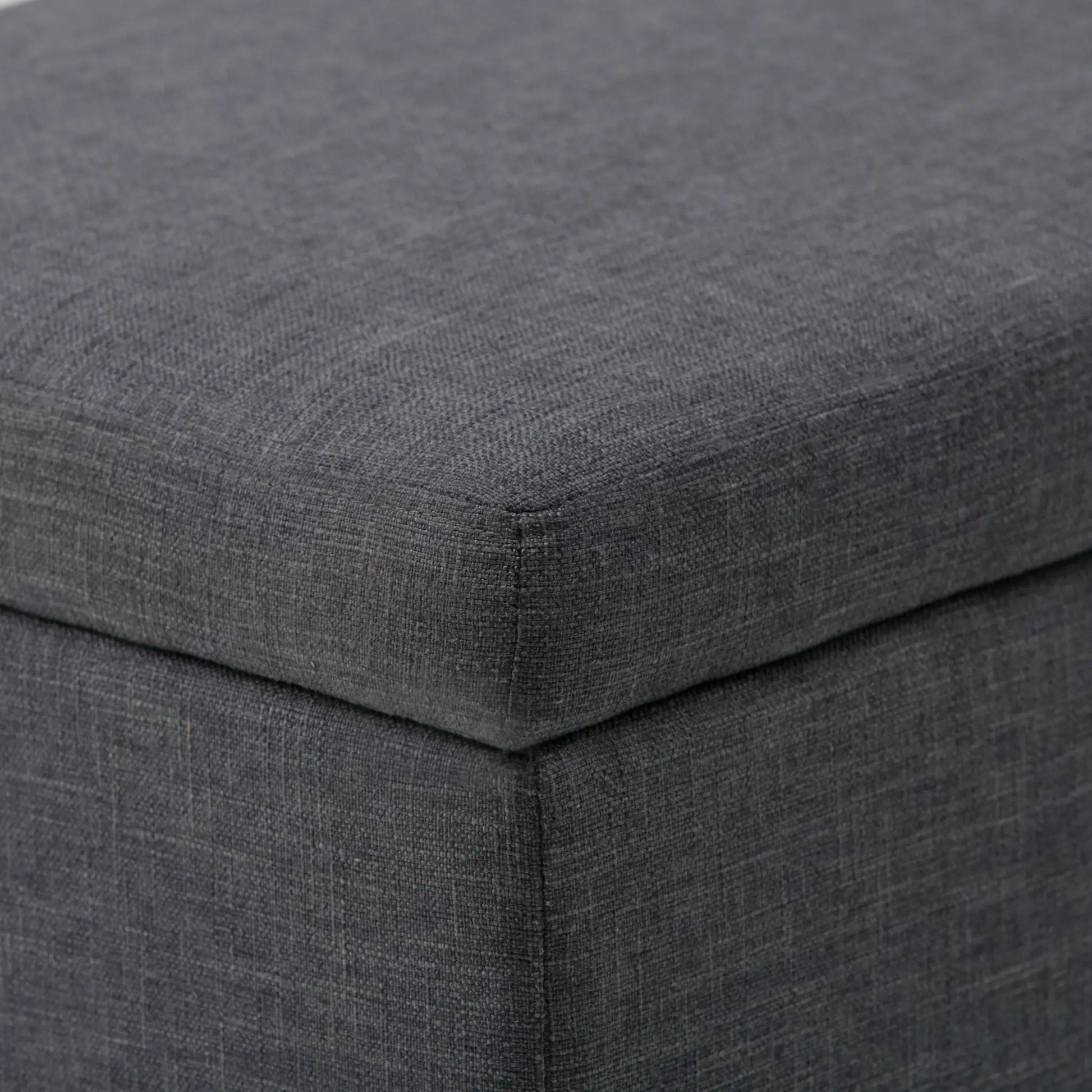 Avalon storage ottoman bench in gray fabric with stitched seams by Unique Piece Furniture on Tampa Home & Garden Store