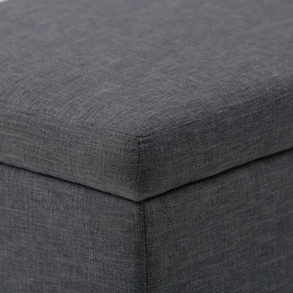 Avalon storage ottoman bench in gray fabric with stitched seams by Unique Piece Furniture on Tampa Home & Garden Store