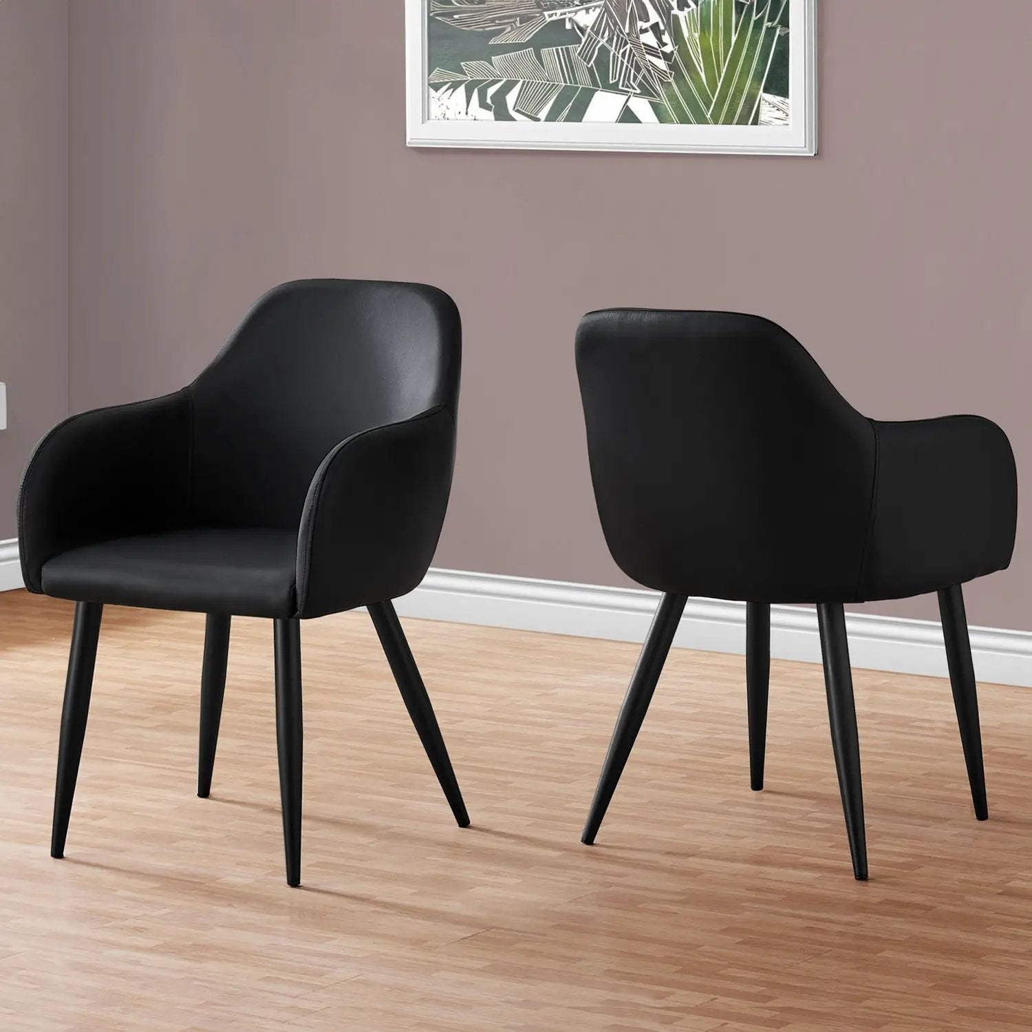 Dining chair set of 2, black upholstered contemporary chairs by Unique Piece Furniture on Tampa Home & Garden Store
