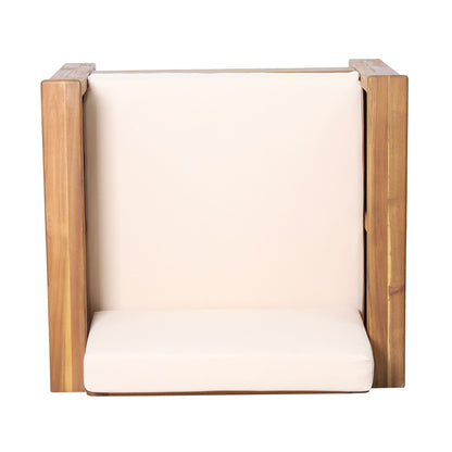 Slat Design Club Chair with beige cushions by HouseOfZazla, outdoor arm chair on Tampa Home & Garden Store