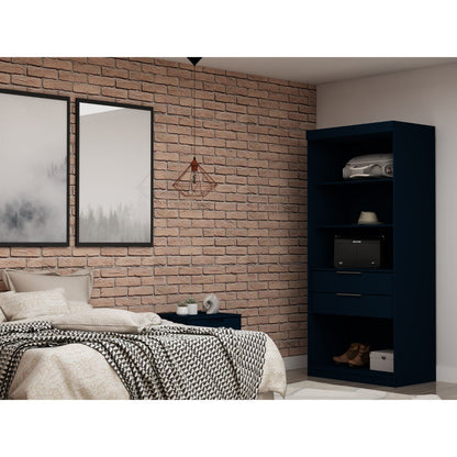 Mulberry Wardrobe Closet with Adjustable Shelving in dark blue by HouseOfZazla; triple wardrobe on Tampa Home & Garden Store